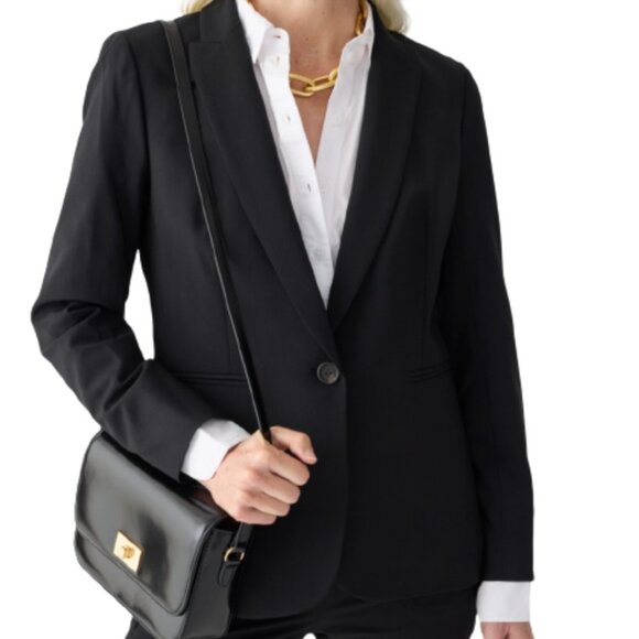 NWT JCrew Parke Blazer Jacket Womens 0 Black Italian Stretch Wool J5383 Coat NEW - Picture 3 of 13